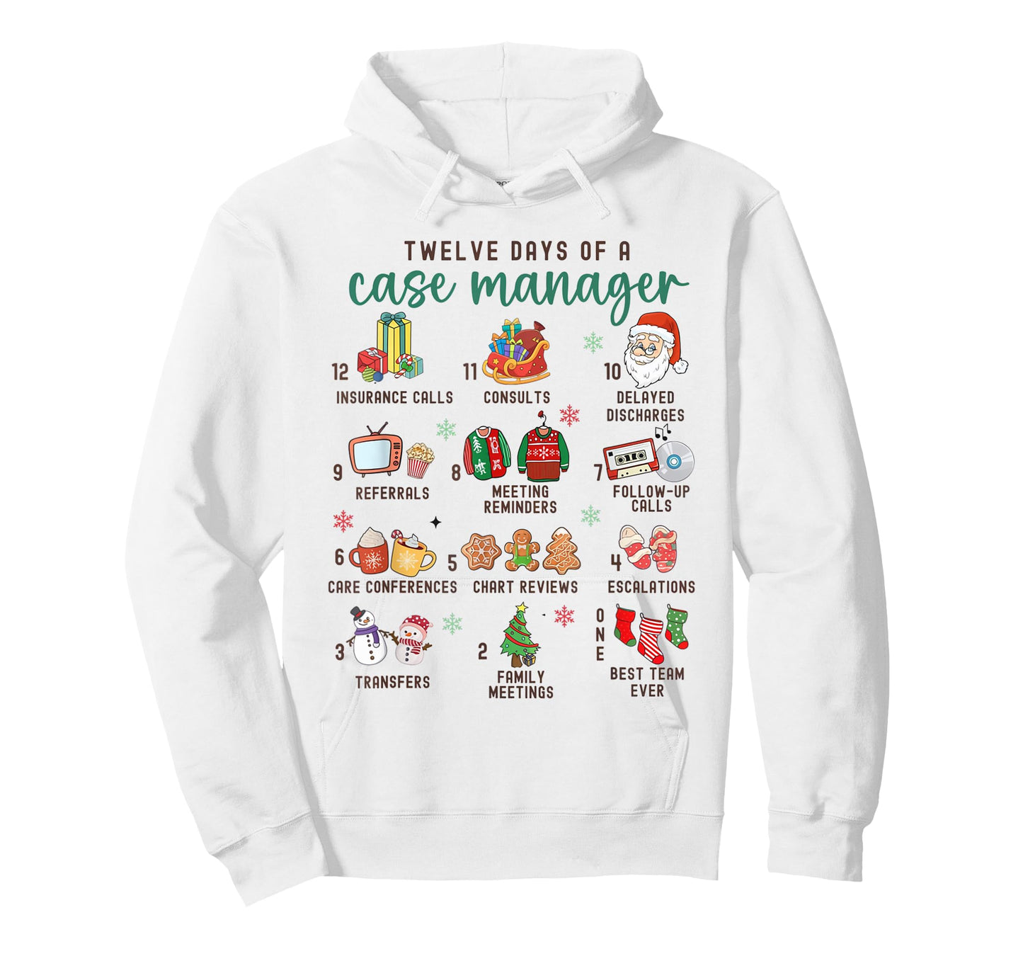 12 Days Nurse Case Management Christmas Case Manager Holiday T-Shirt
