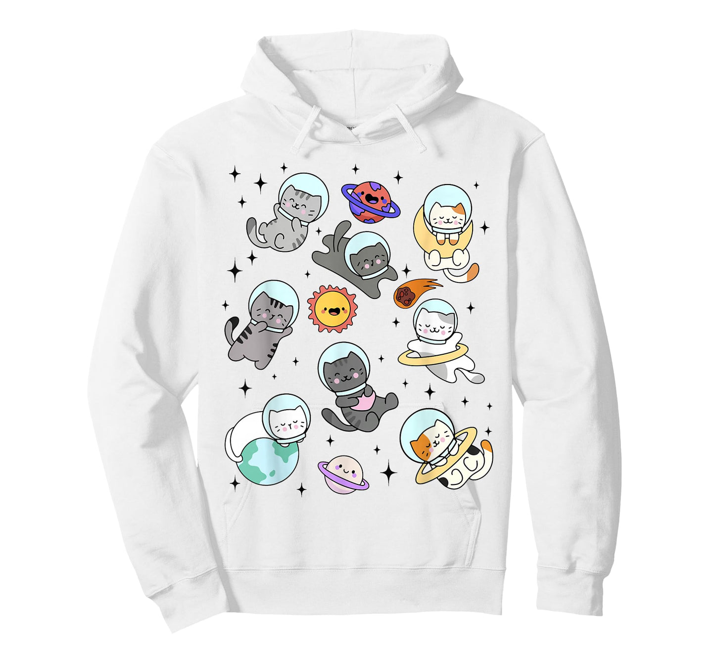 Funny Space Cats Astronaut in Space For Cat Lover Kitten T-Shirt
