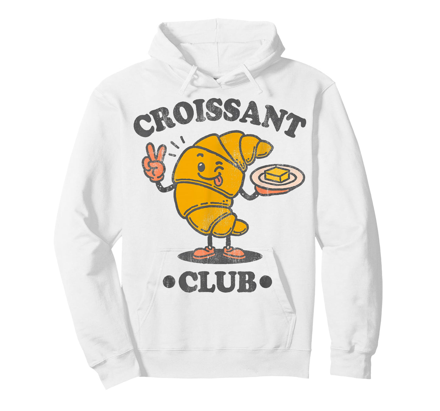 Croissant Club Cute French Pastry Cartoon T-Shirt