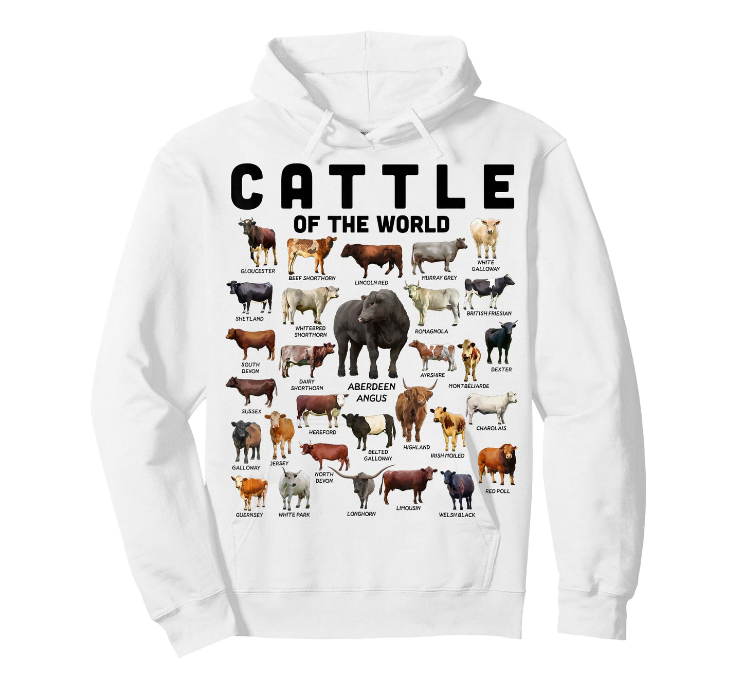 Cow Shirt Cattle Of The World Types Of Cows Funny Farmer T-Shirt