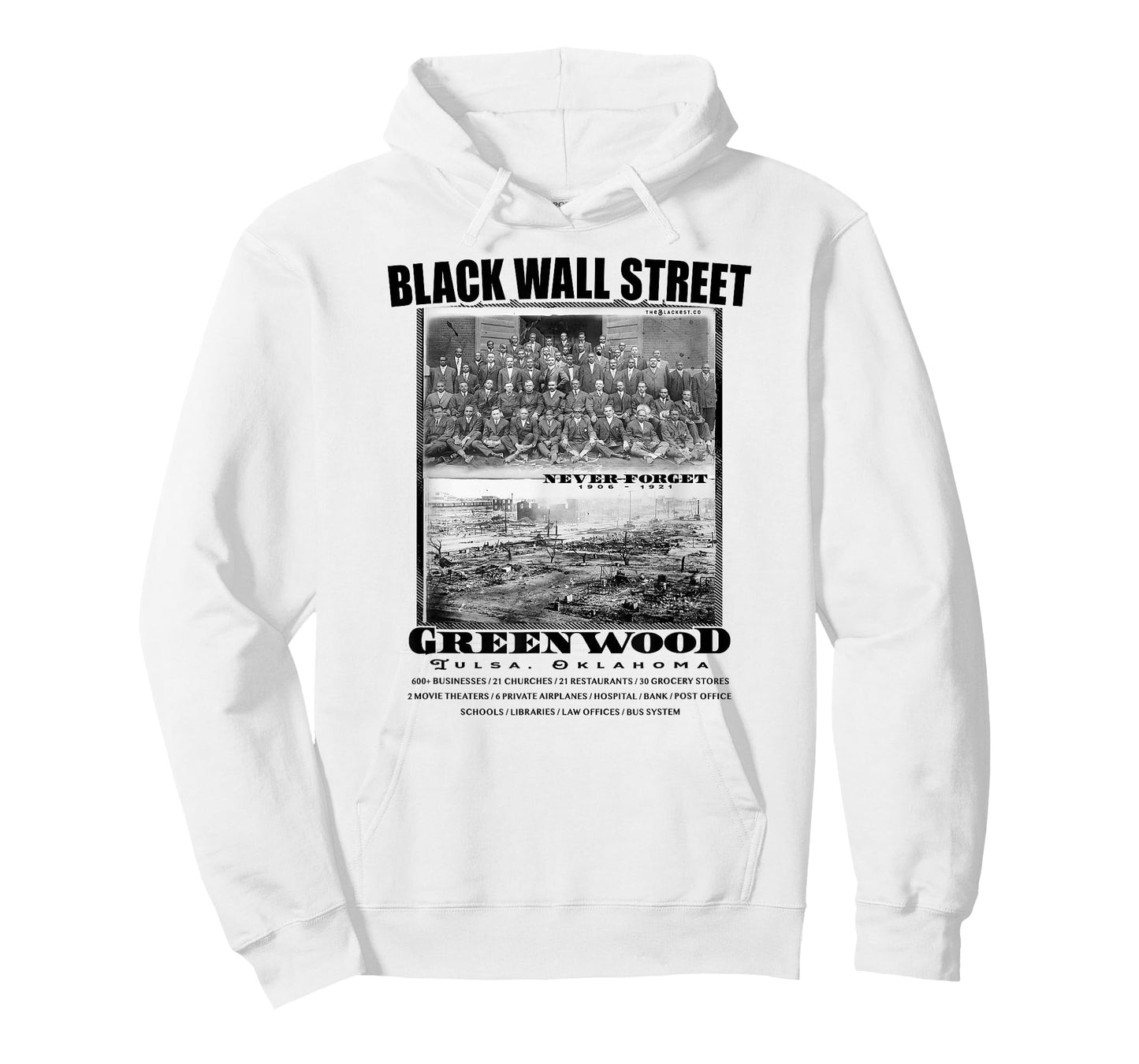 Black Wall Street Vintage Photos Black History T-Shirt