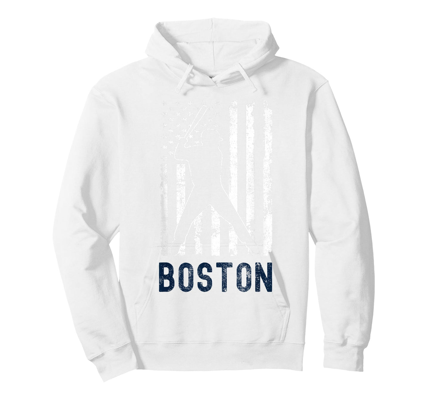Boston Massachusetts American Flag Baseball Weathered T-Shirt