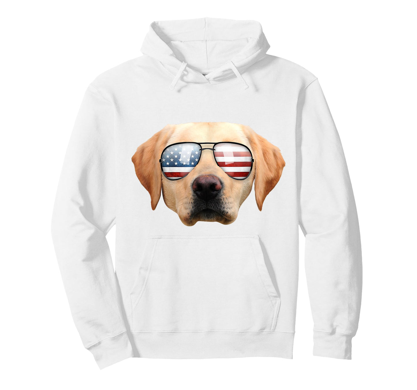 Funny Cute Patriotic Yellow Lab Sunglasses Dog T-Shirt T-Shirt