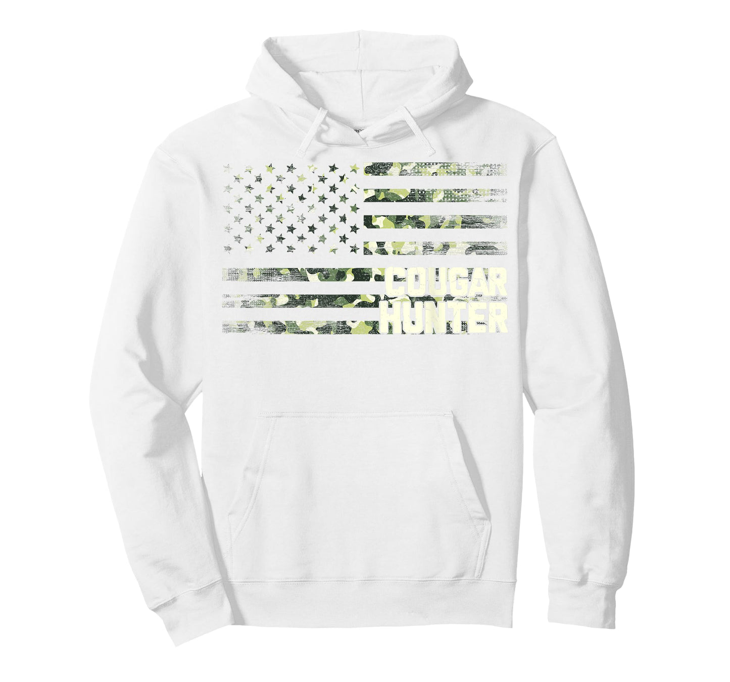 Cougar Hunter American USA Flag Cougar Hunting Camo T-Shirt