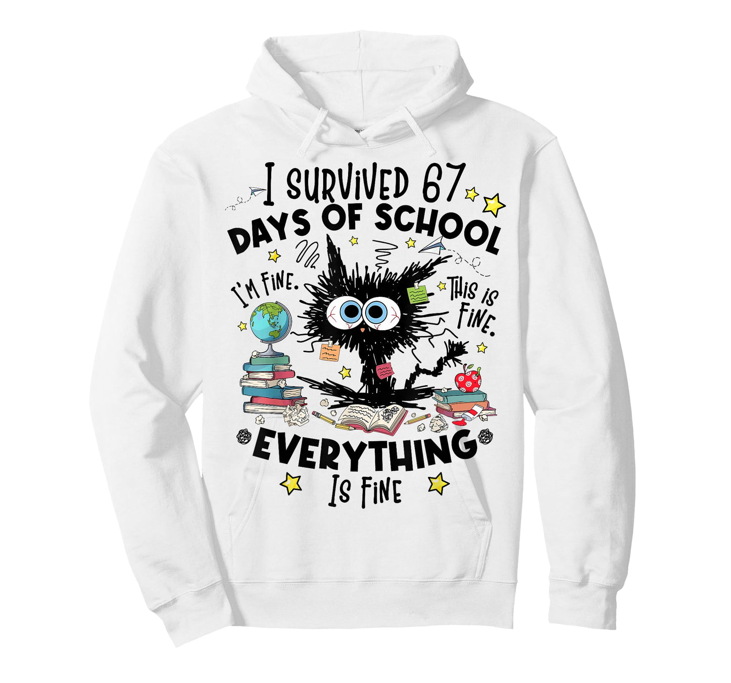 Cat I Survived 67 Days of School Teachers Students Six Seven T-Shirt