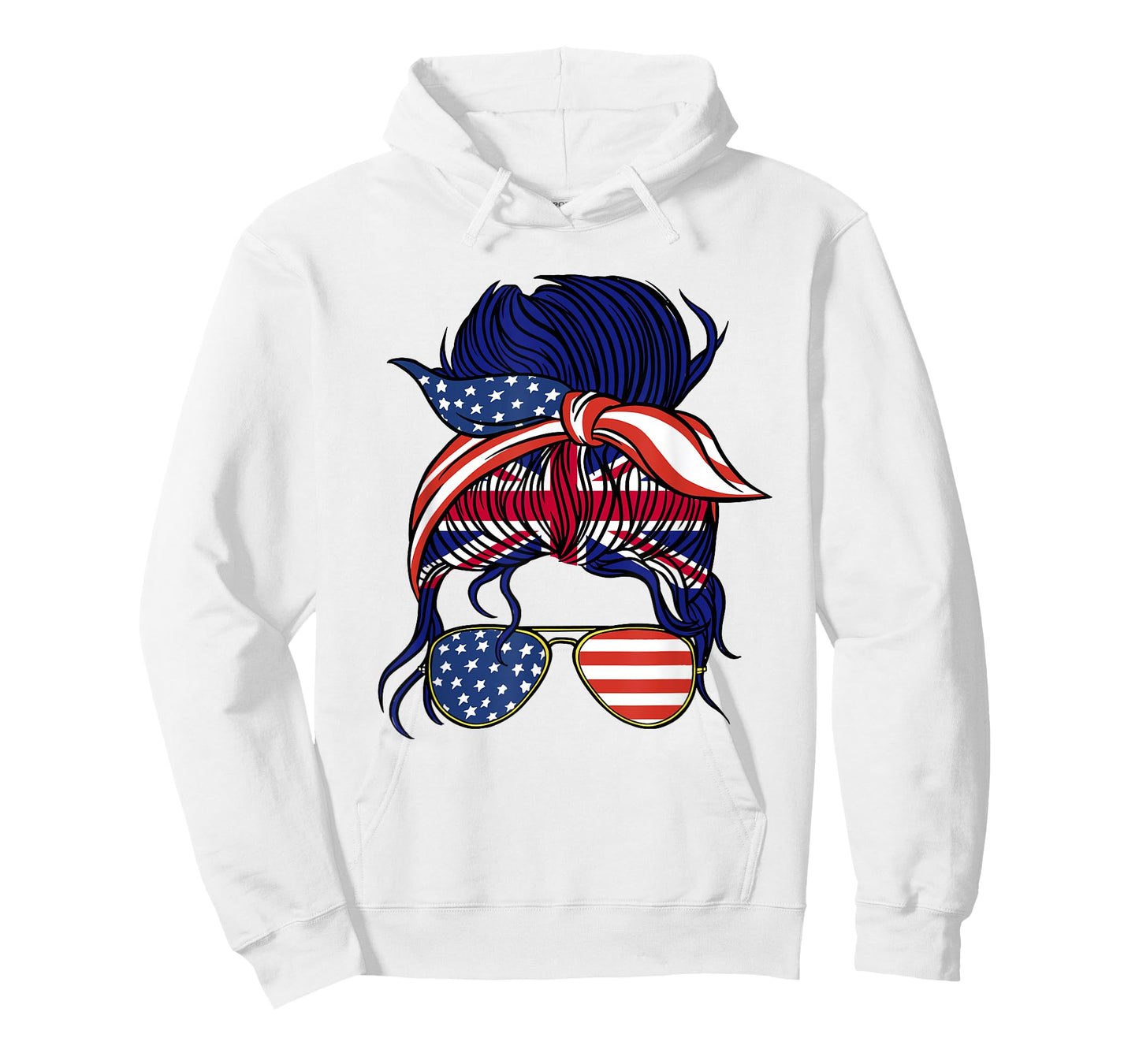 Half American British Roots United Kingdom USA Messy Bun UK T-Shirt