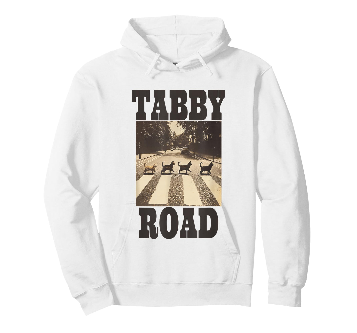 Tabby Road Cat-Themed Design T-Shirt