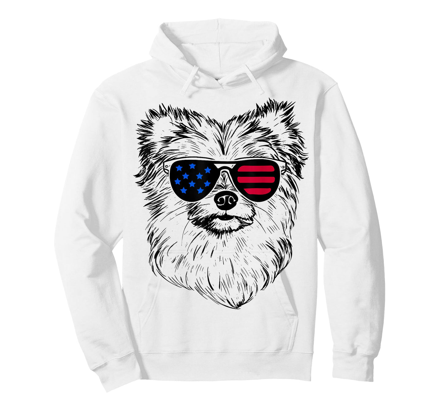 Aussiepom Dog 4th July America USA Flag Men Women Kids T-Shirt