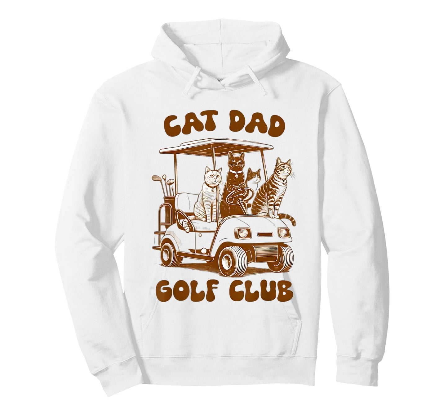 Father's Day Cat Dad Golf Club Funny Cat And Golf Lover T-Shirt
