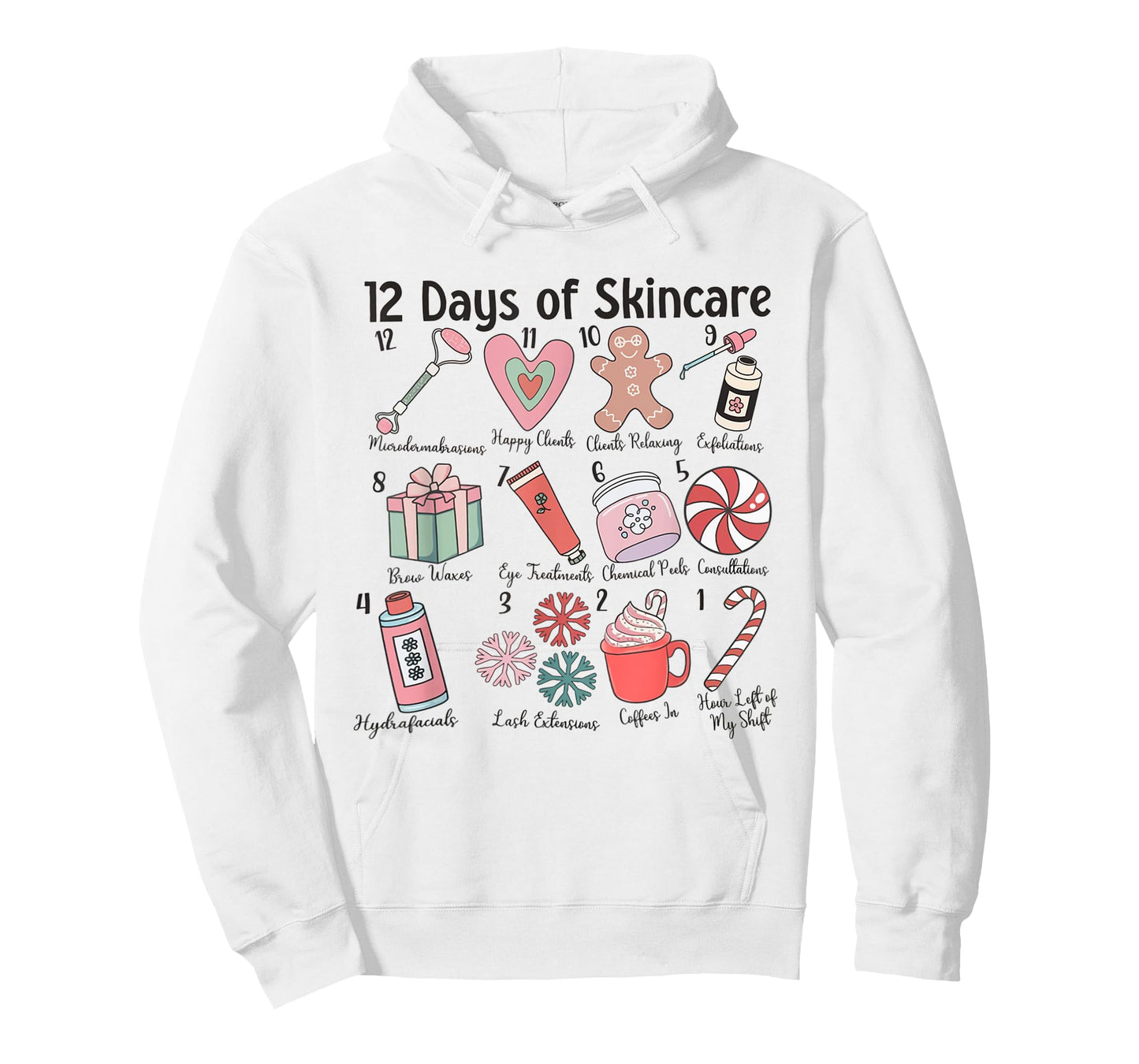 12 Days of Skincare Esthetician Christmas Dermatology MEDSPA T-Shirt