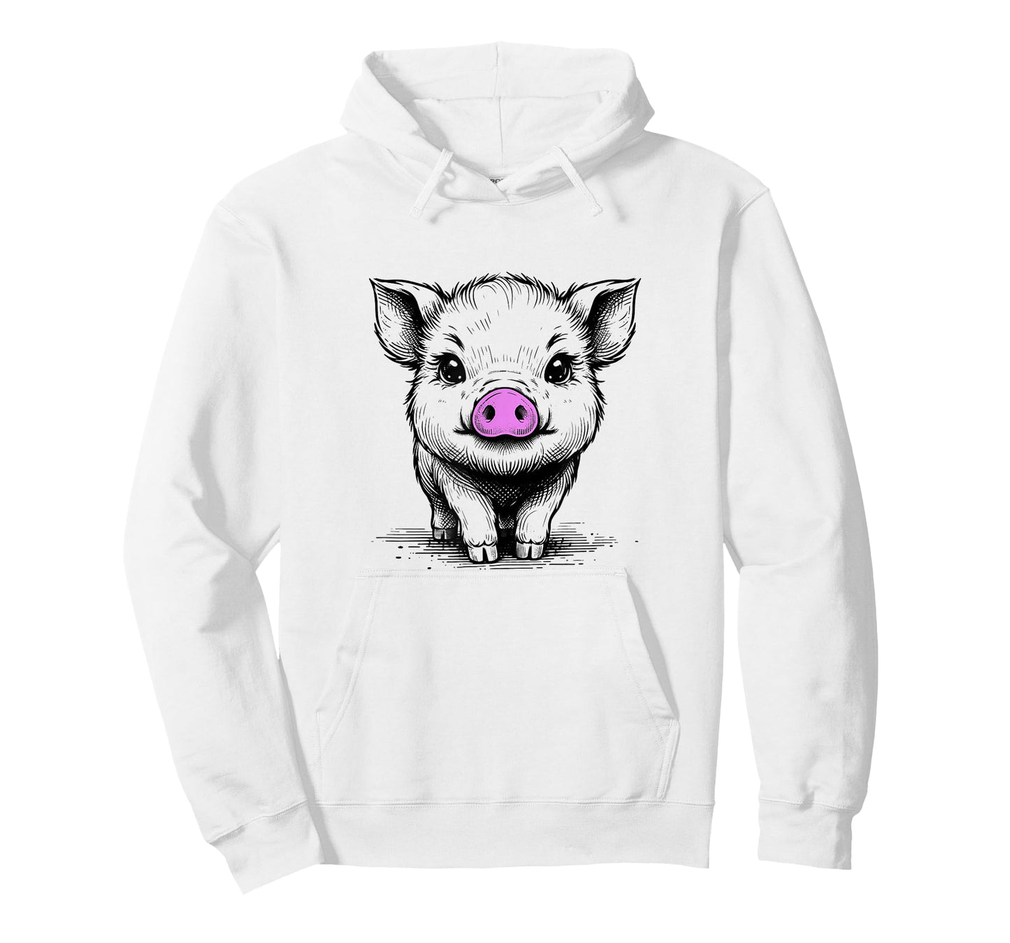 Cute Pig With Pink Nose Drawing T-Shirt