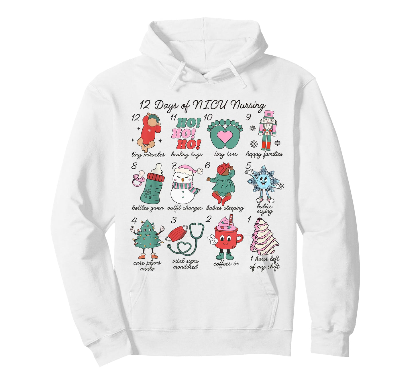 12 Days of NICU Nursing Christmas Neonatal Intensive Care T-Shirt