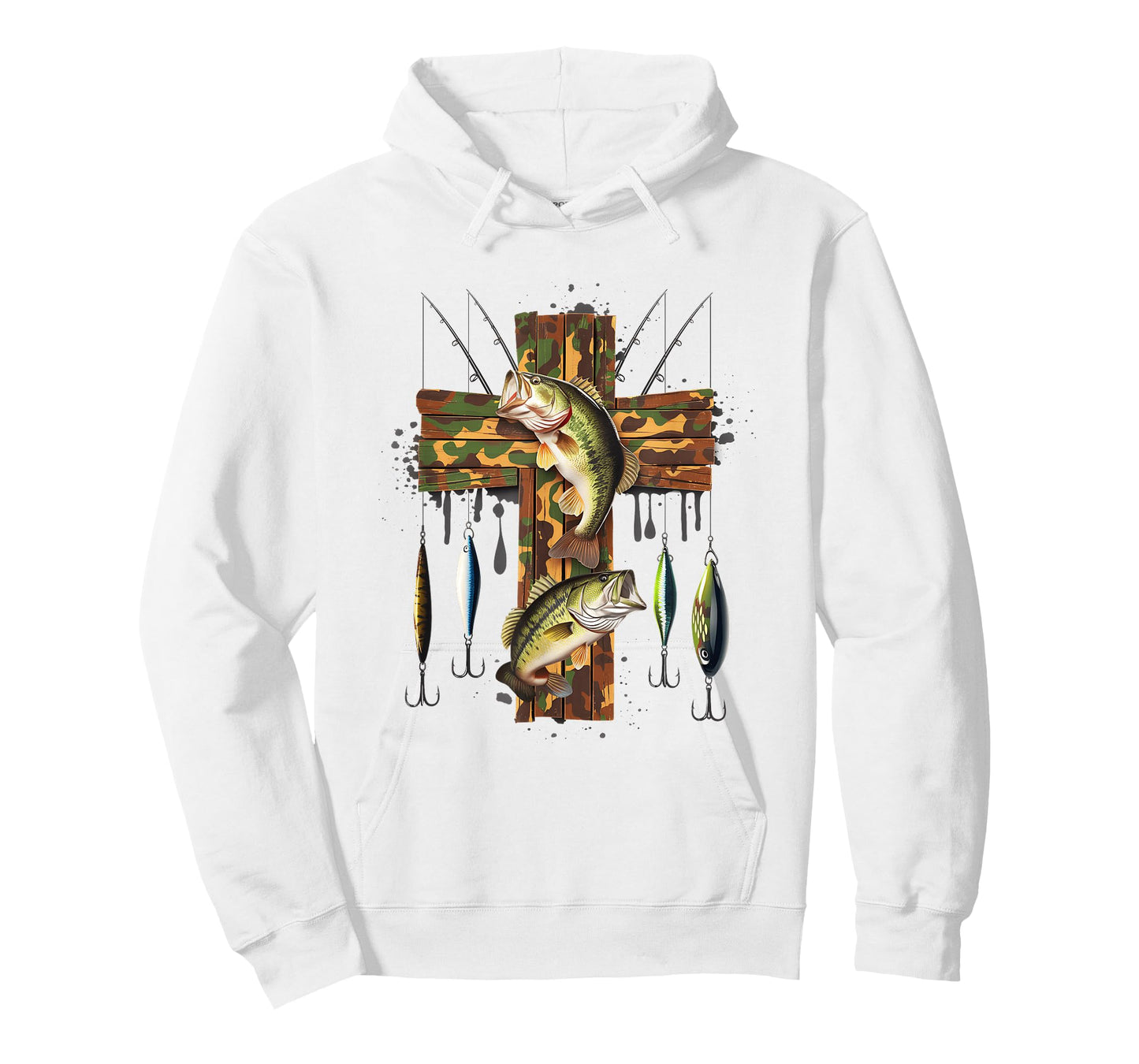 Camo Cross Fishing Christian Fishers Of Men Bible Faith Fish T-Shirt