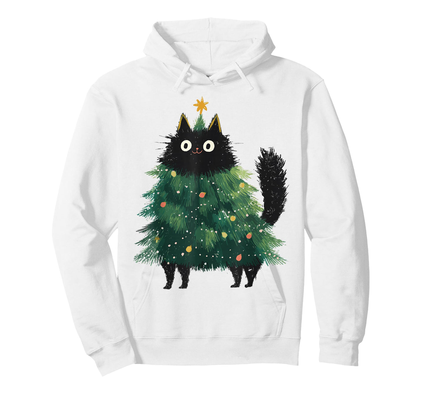 Cute Black Cat Christmas Tree Funny Kitten Lover Xmas Kids T-Shirt