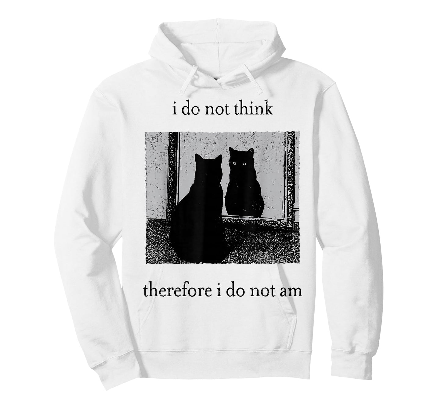 I Do Not Think Therefore I Do Not Am Funny Cat Meme Witchy T-Shirt