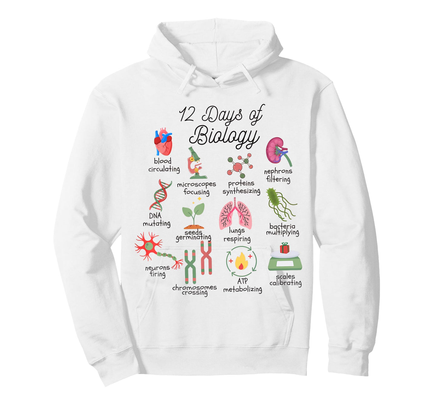12 Days Of Biology Science Christmas Science Teacher Student T-Shirt