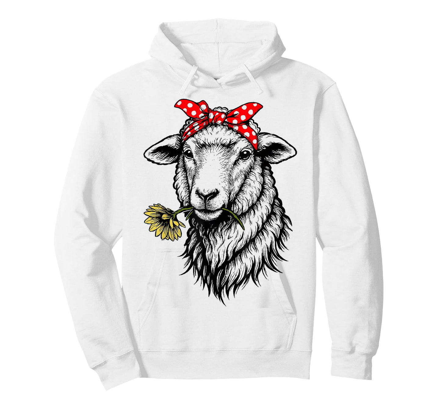Funny Sheep with Bandana and Flower Farm Animal Lover T-Shirt