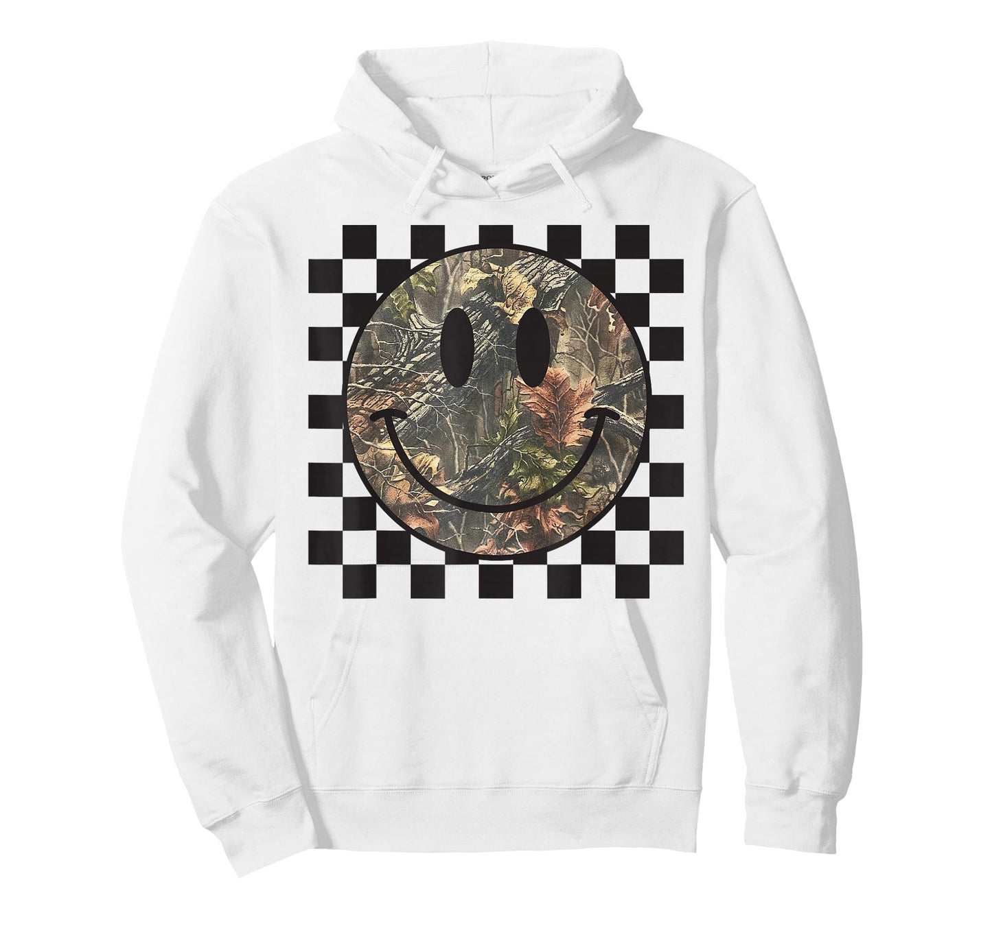 Camo Tree Smile Face Checkered Camouflage Cute Adults Kids T-Shirt