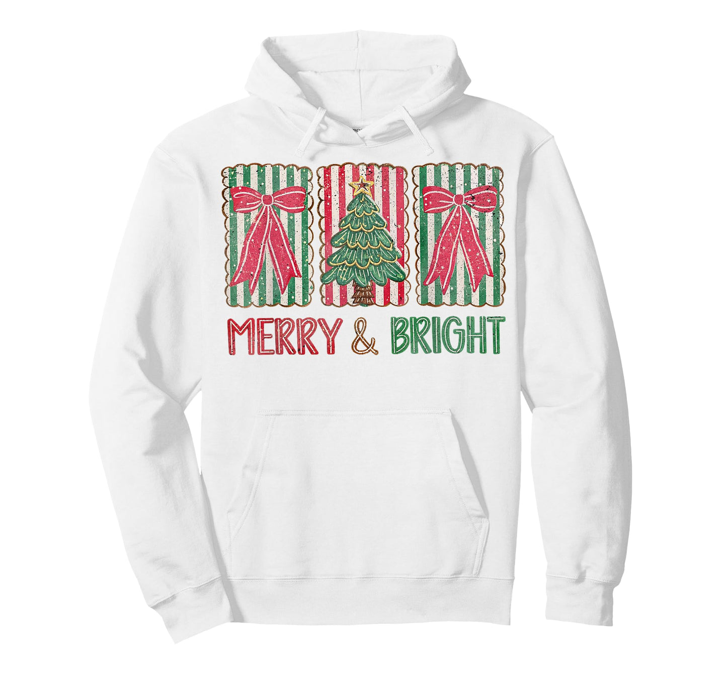 Preppy Merry & Bright Coquette Bow Christmas Tree Women Girl T-Shirt