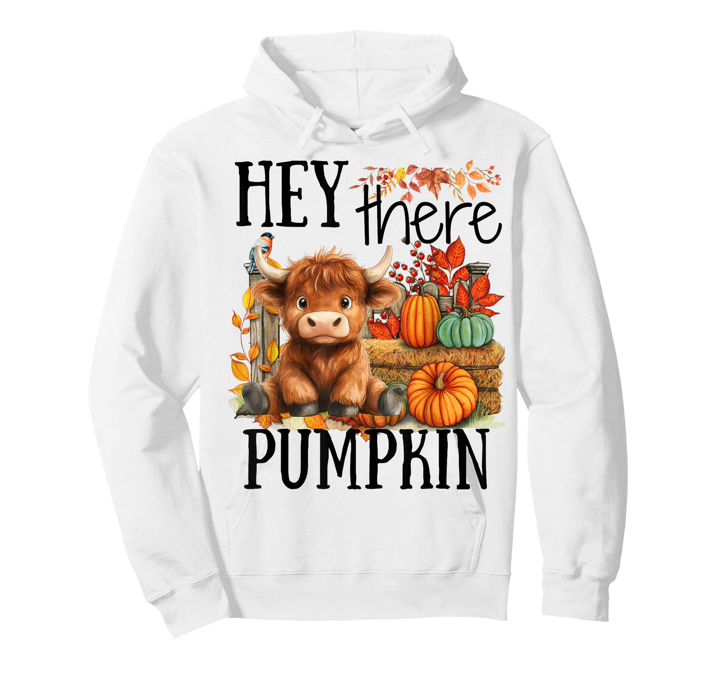 Cute Fall Highland Cow Hey There Pumpkin Autumn Thanksgiving T-Shirt