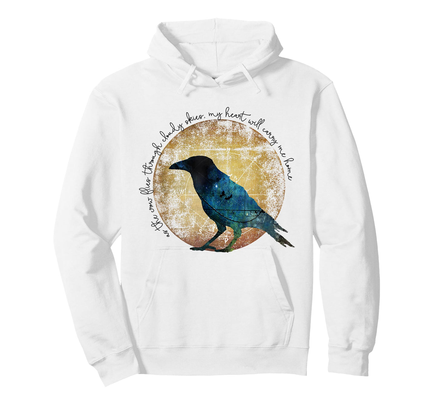 As the Crow Flies - Crow Raven Moon Art T-Shirt