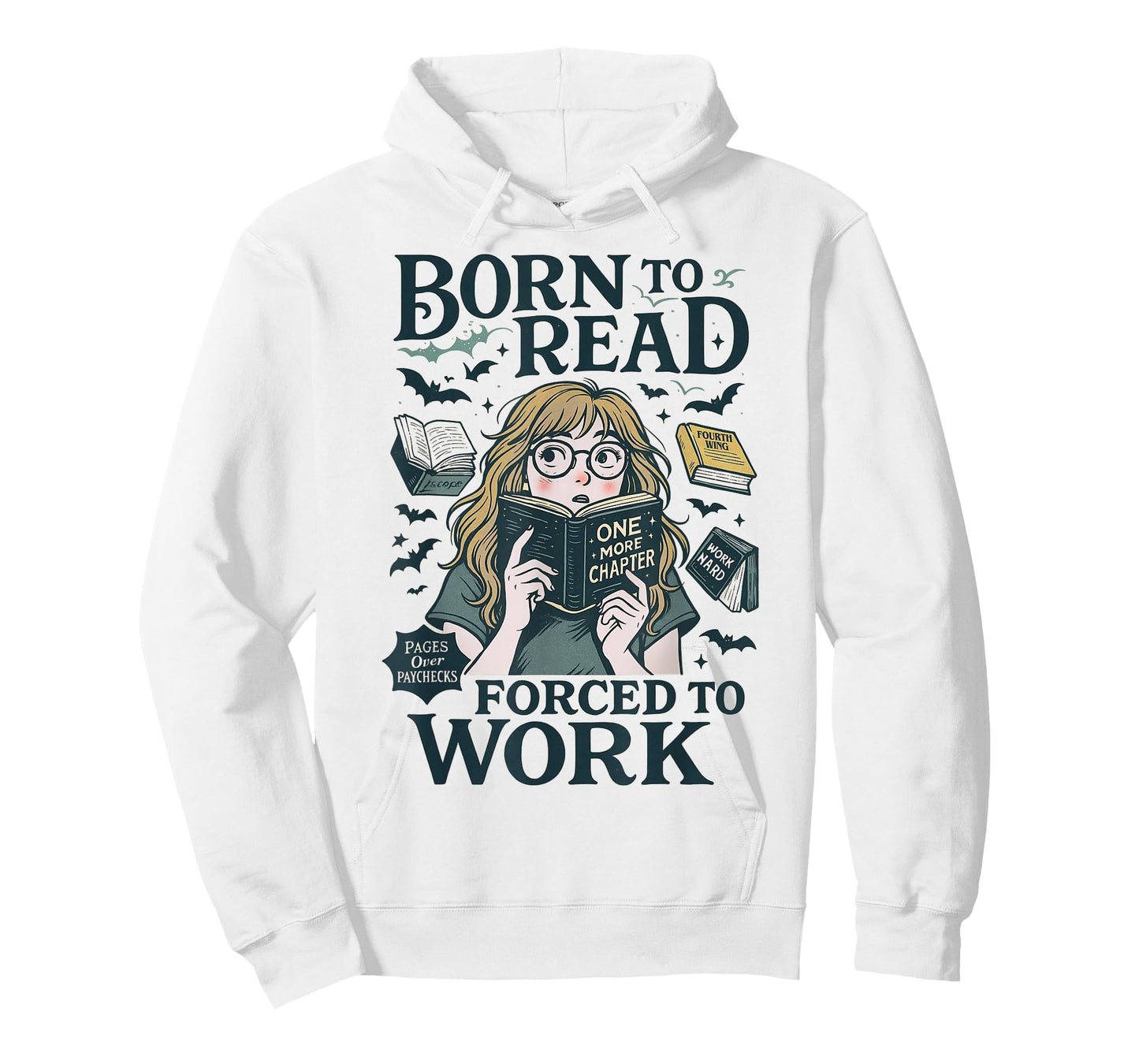 Born To Read Forced To Work, Bookish, Funny Girl Book Lover T-Shirt