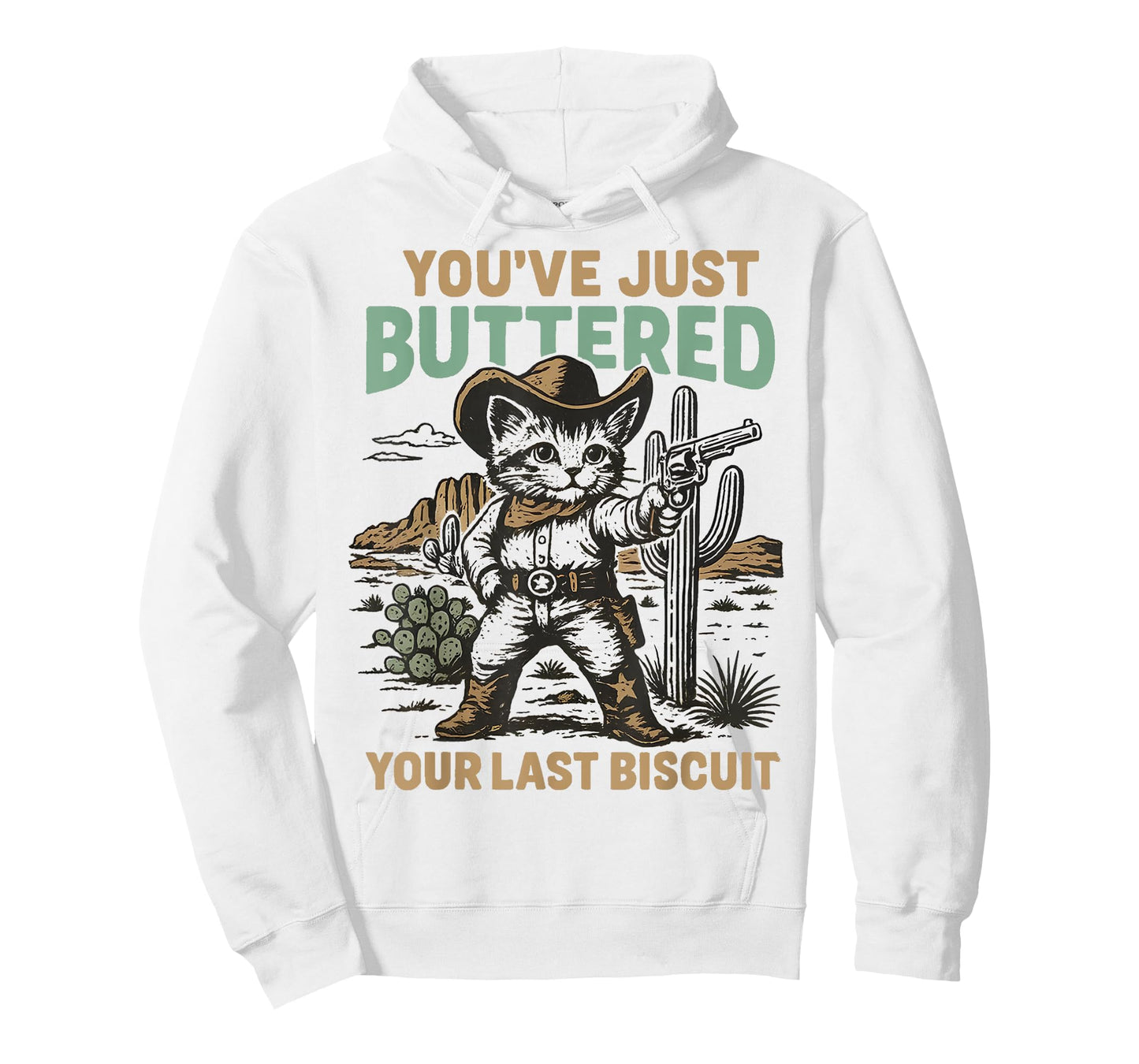 You've Just Buttered Your Last Biscuit Western Cat Cowboy T-Shirt