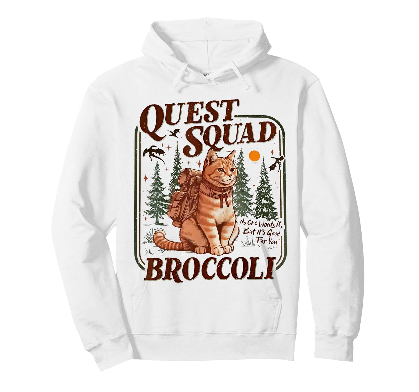 Quest Fantasy Squad Broccoli Funny Cat T-Shirt