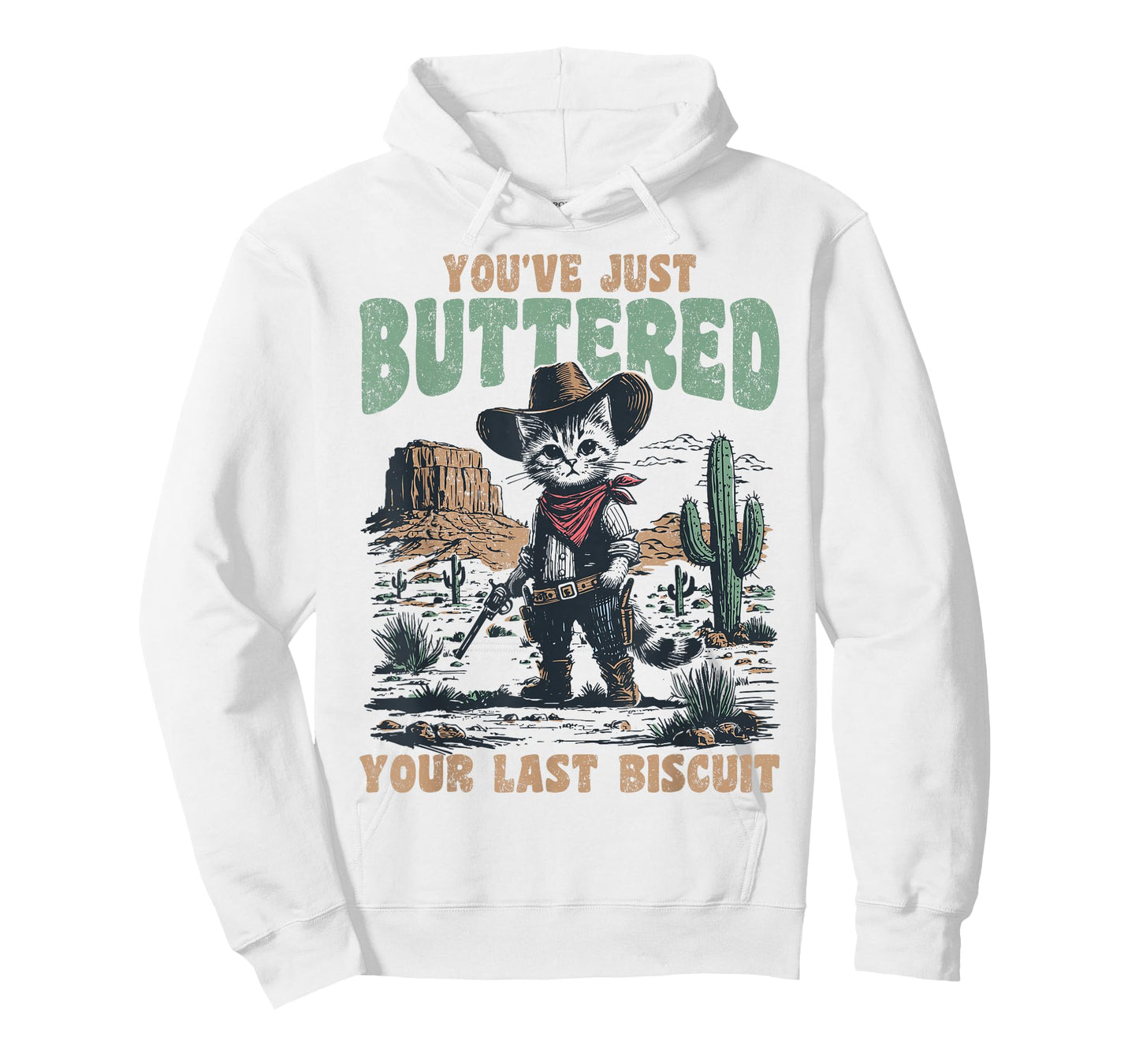 You've Just Buttered Your Last Biscuit Western Cat Cowboy T-Shirt