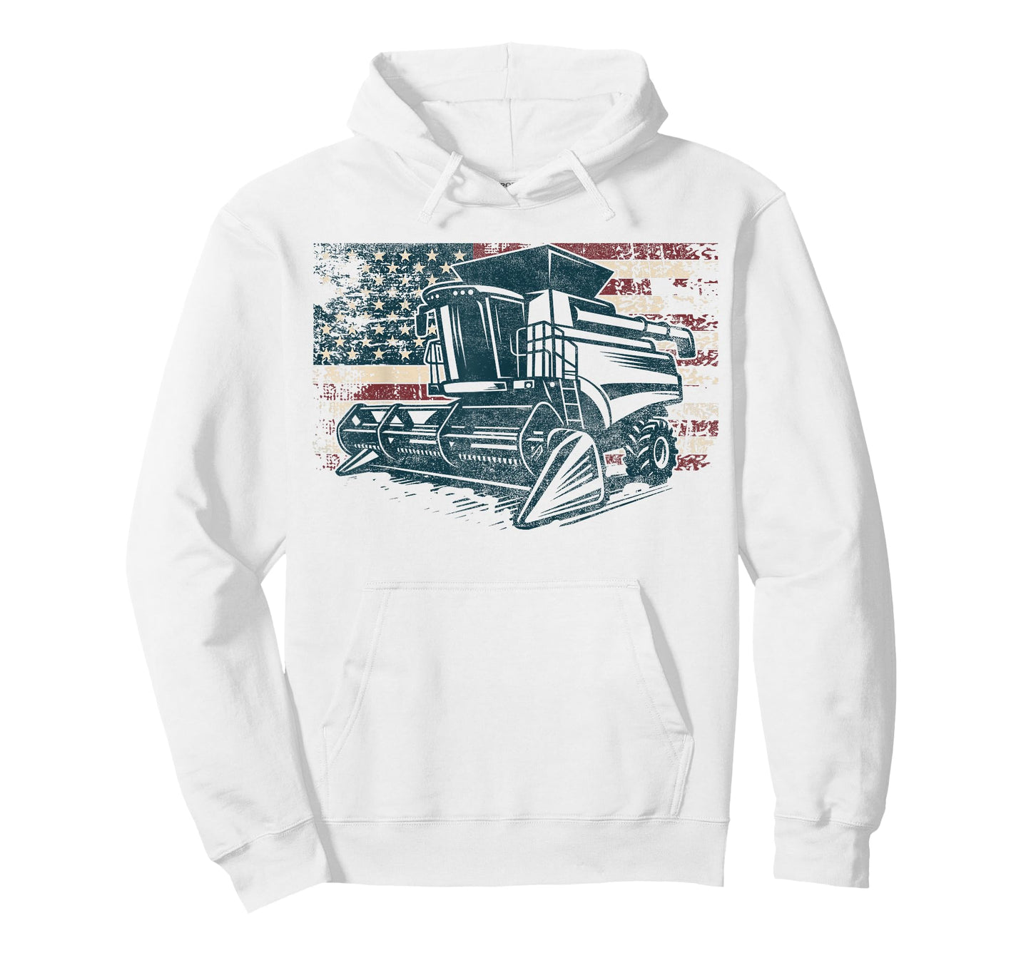 American Flag Combine Harvester Farming Patriotic Farmer T-Shirt
