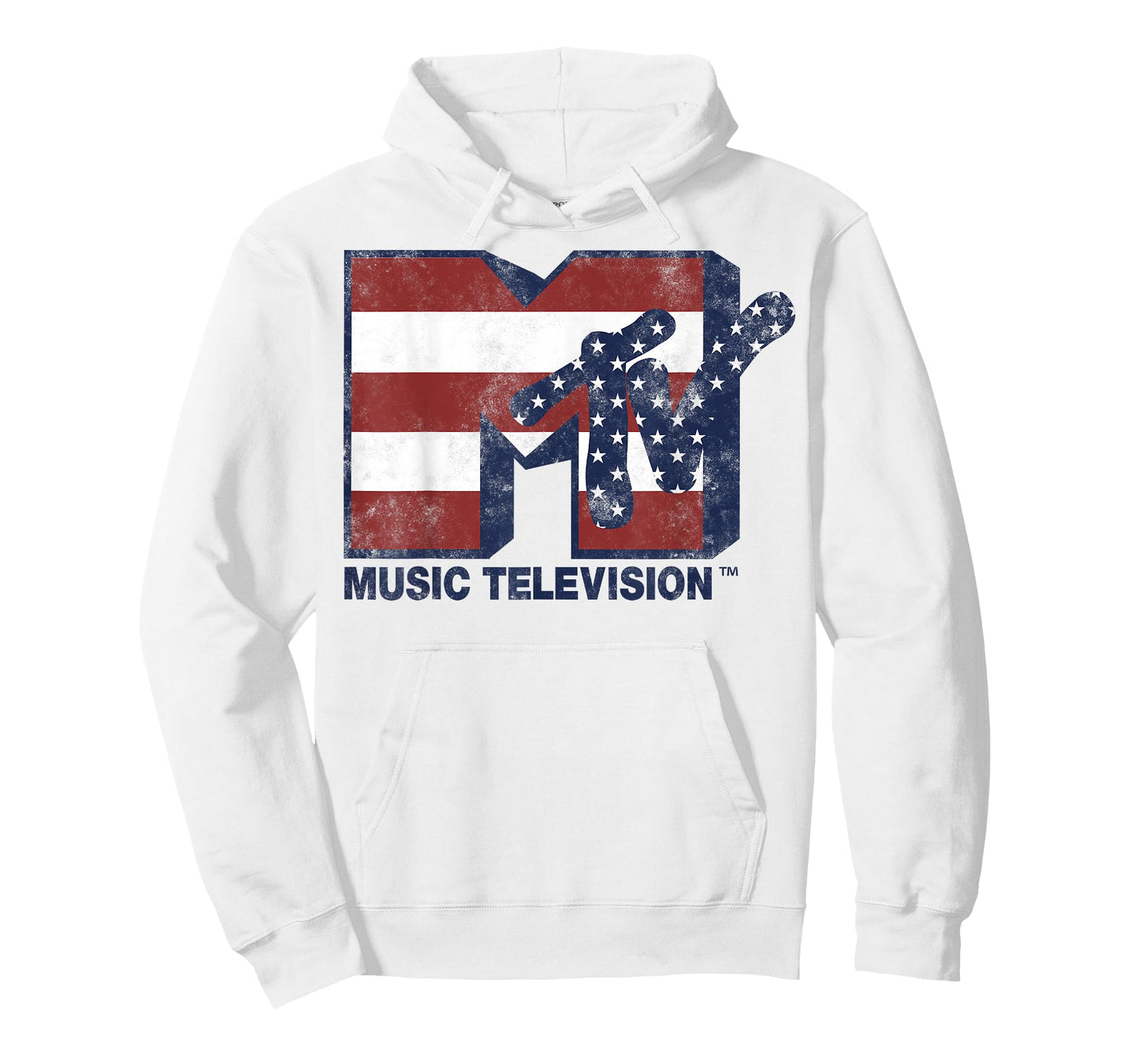 MTV Red White Blue American Flag Stars Stripes Logo T-Shirt