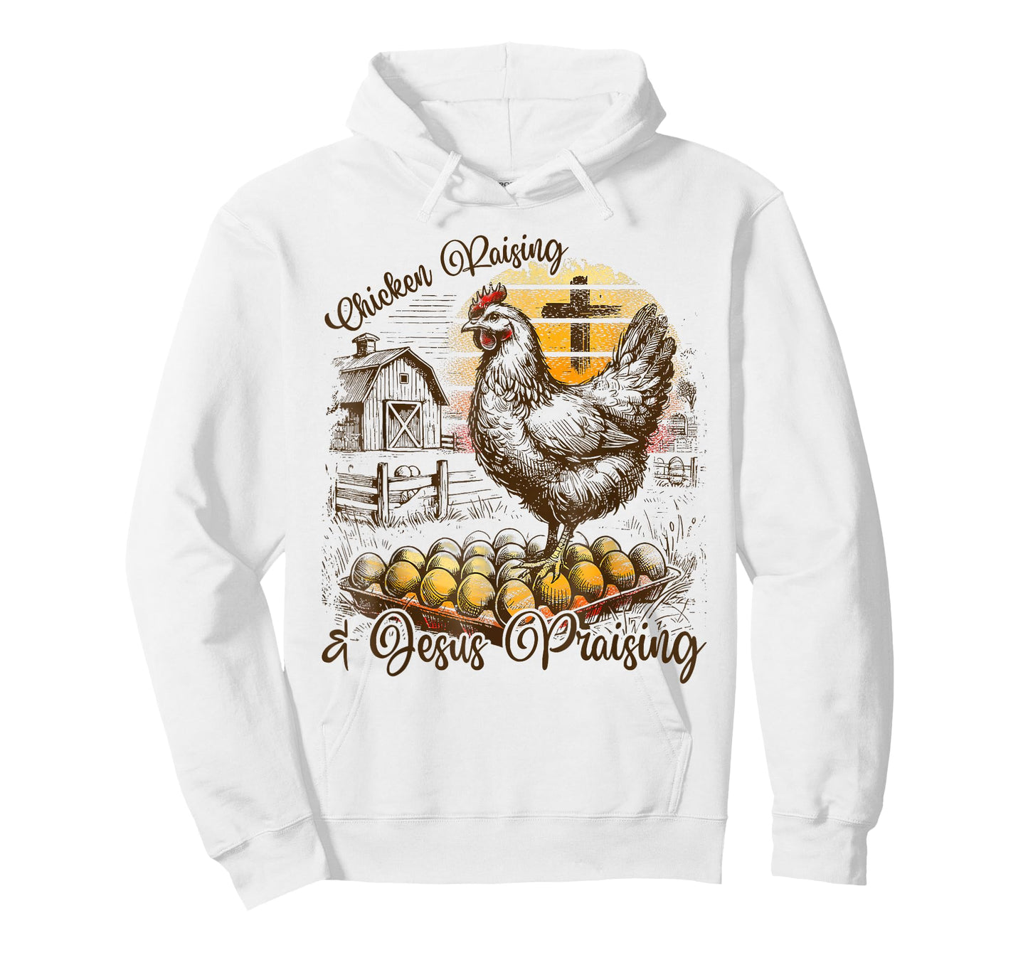 Chicken Raising & Jesus Praising Christian Farm T-Shirt