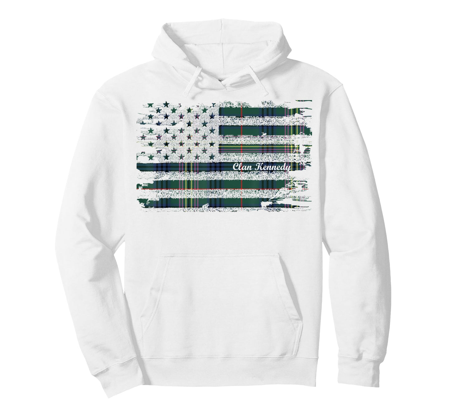 Kennedy surname American Flag Scottish Clan Tartan T-Shirt for Women Kids Men