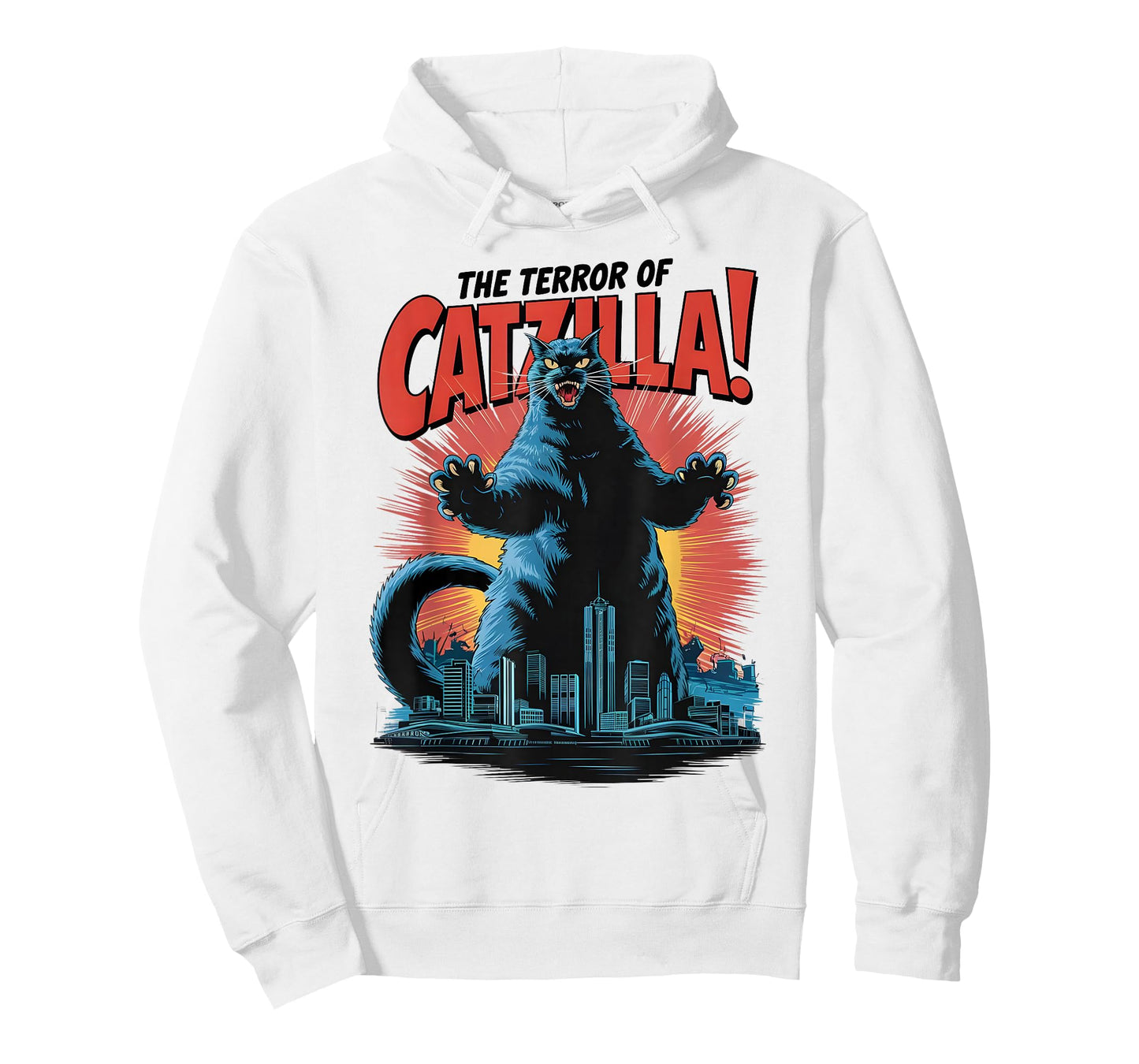 Terror of Vintage Catzilla Cat Tshirt Spooky Cat Halloween T-Shirt
