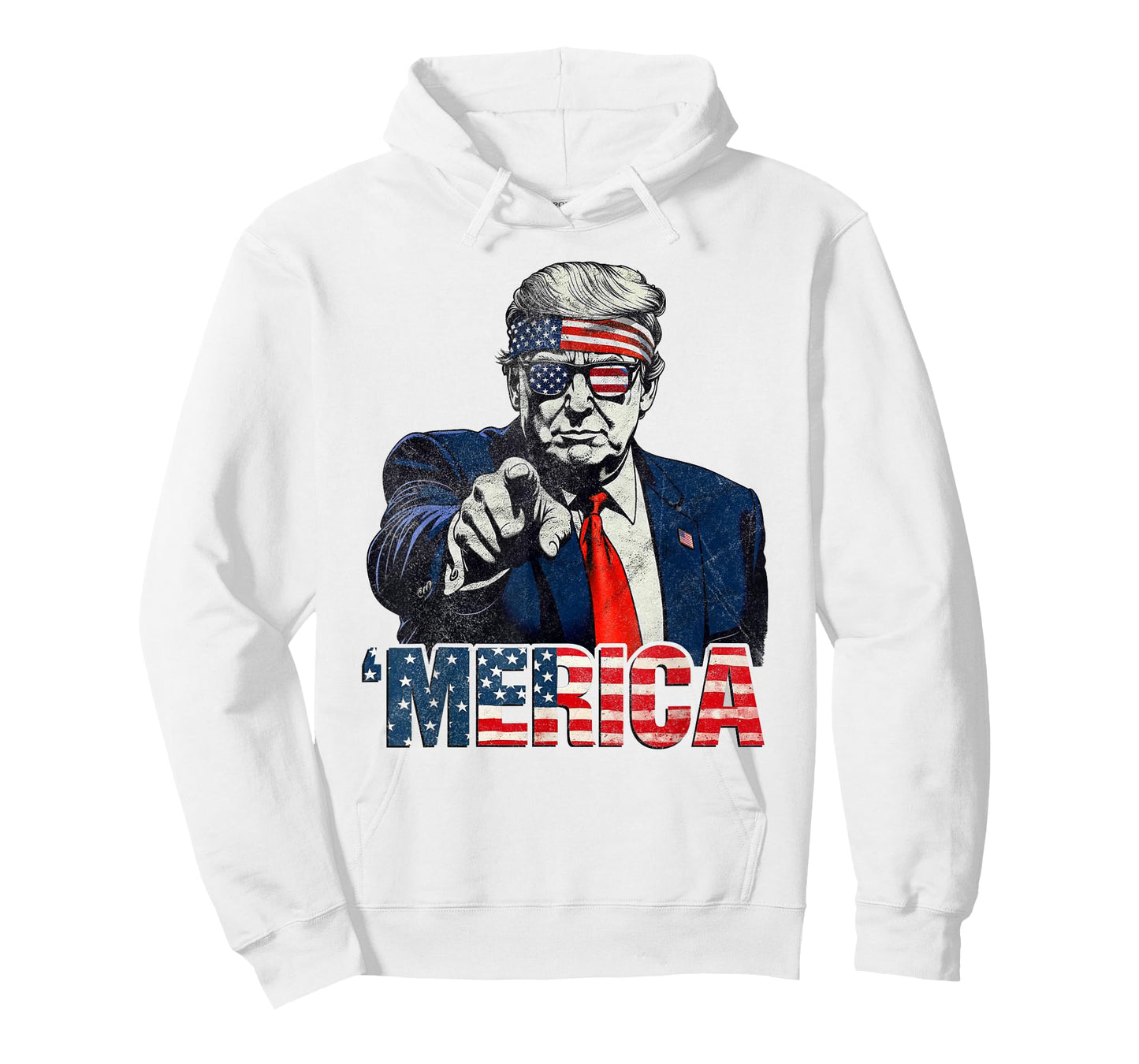 Happy 4th of July 'Merica Trump American Flag USA T-Shirt