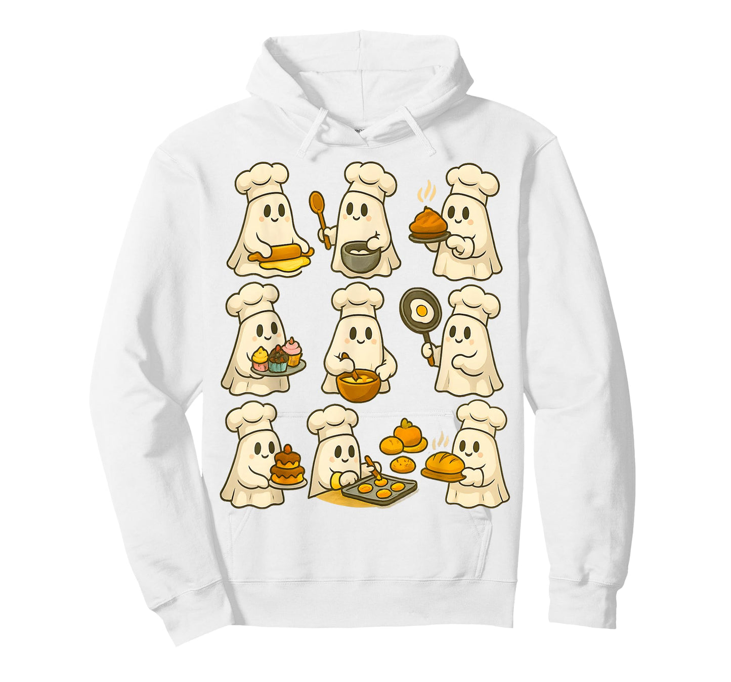 Cute Ghost Baker Halloween Baking for Pastry & Food Lovers T-Shirt