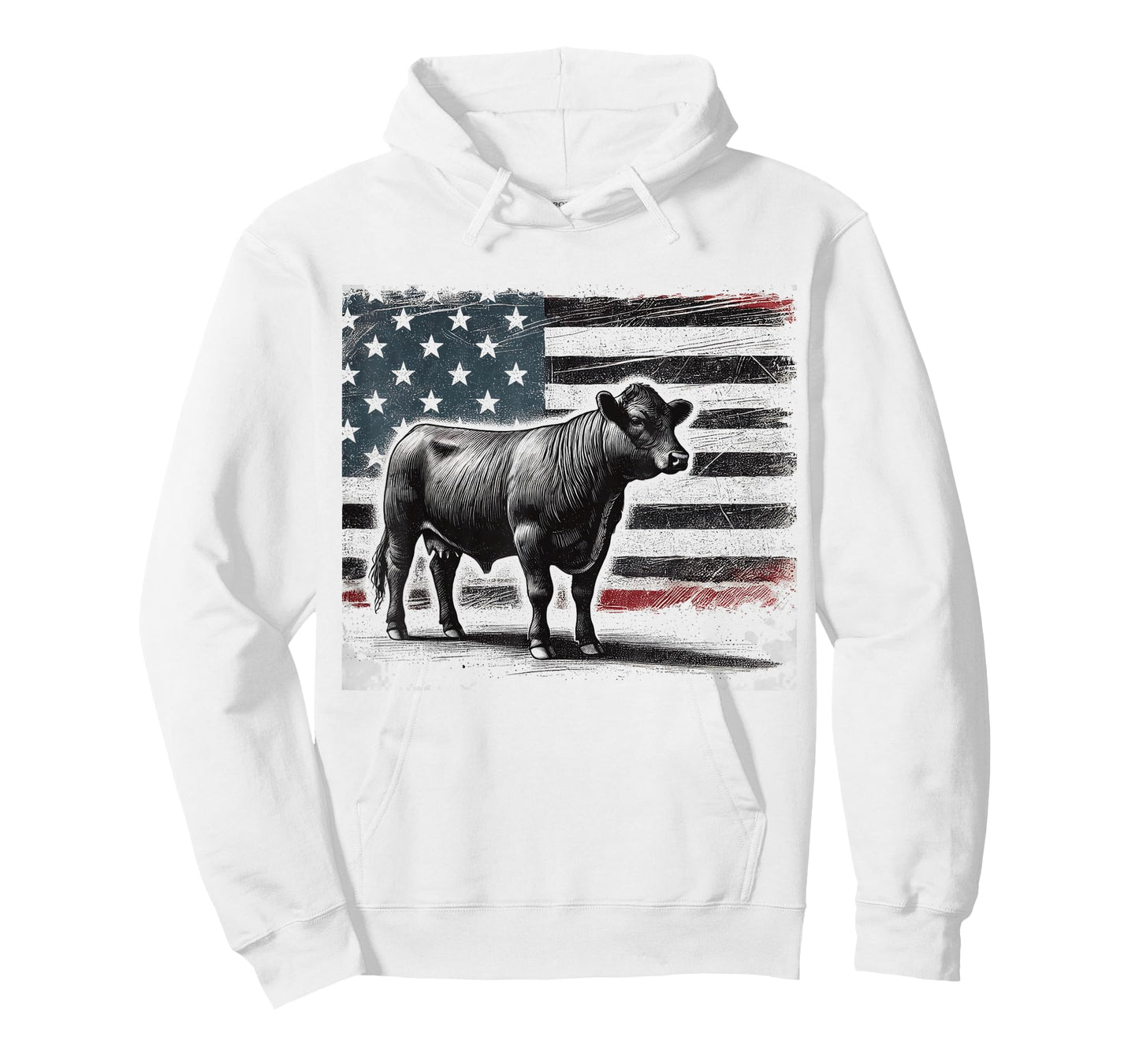 Angus Rancher USA American Flag Cow T-Shirt