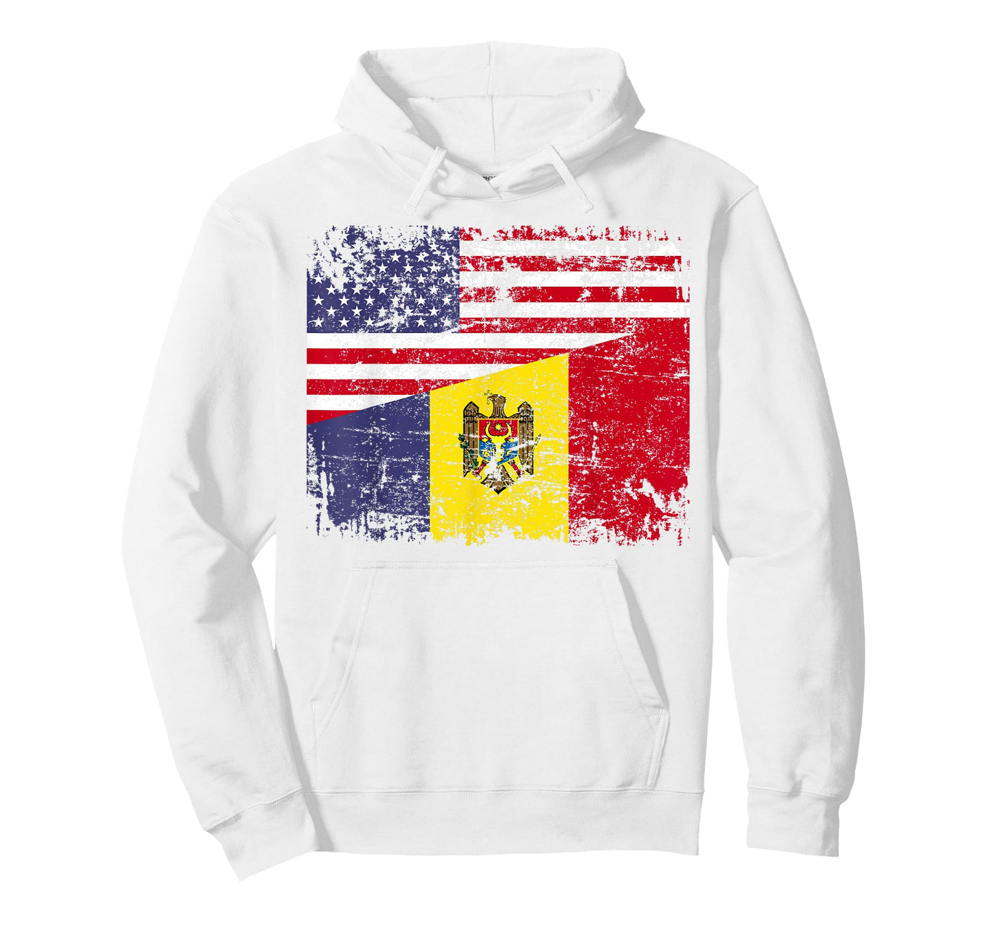 MOLDOVAN ROOTS | Half American Flag | MOLDOVA T-Shirt