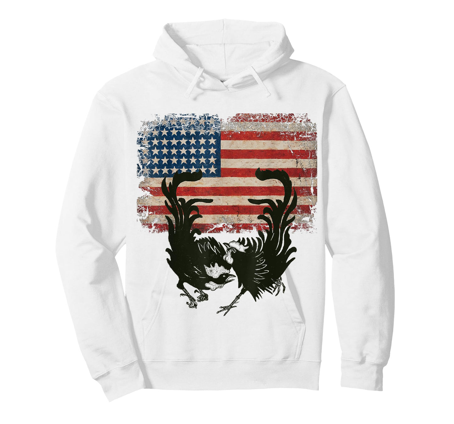 Vintage US Flag Fight Cock Fighting Game Fowl American flag T-Shirt for Women Men