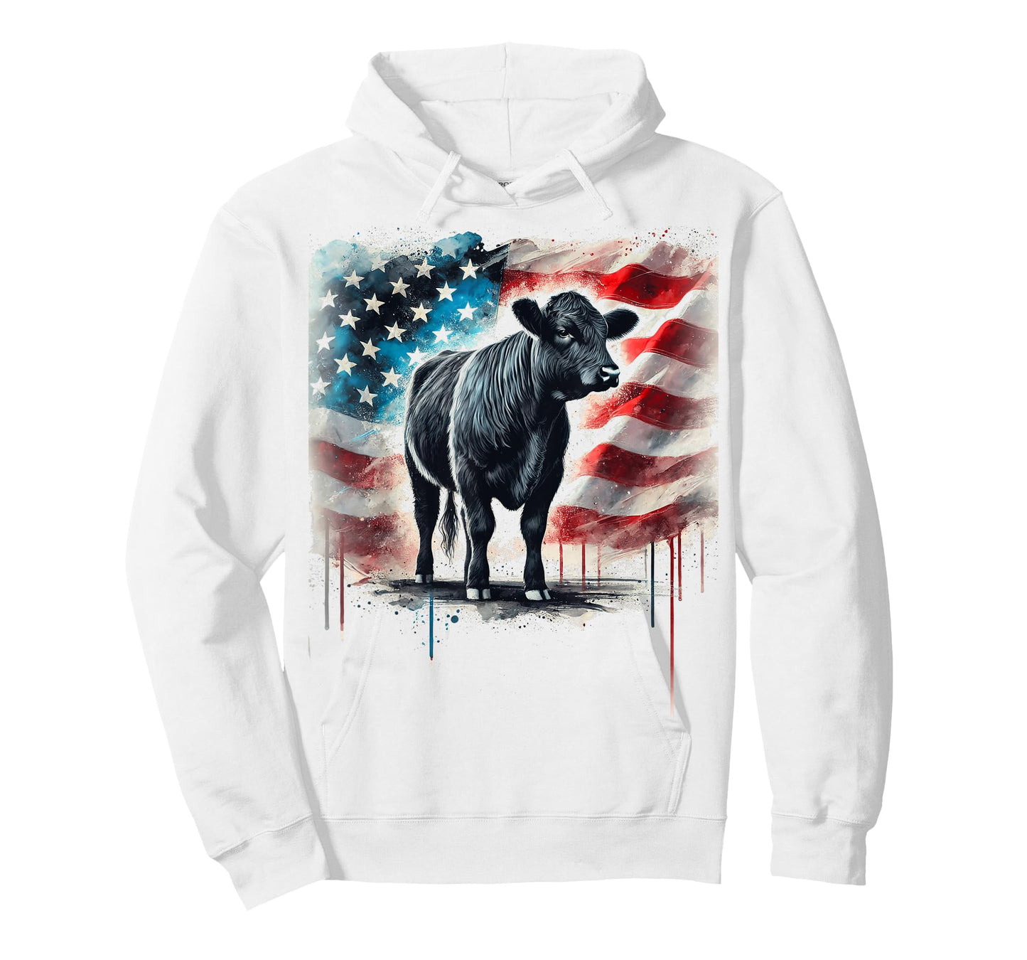 Angus Rancher USA American Flag Cow T-Shirt