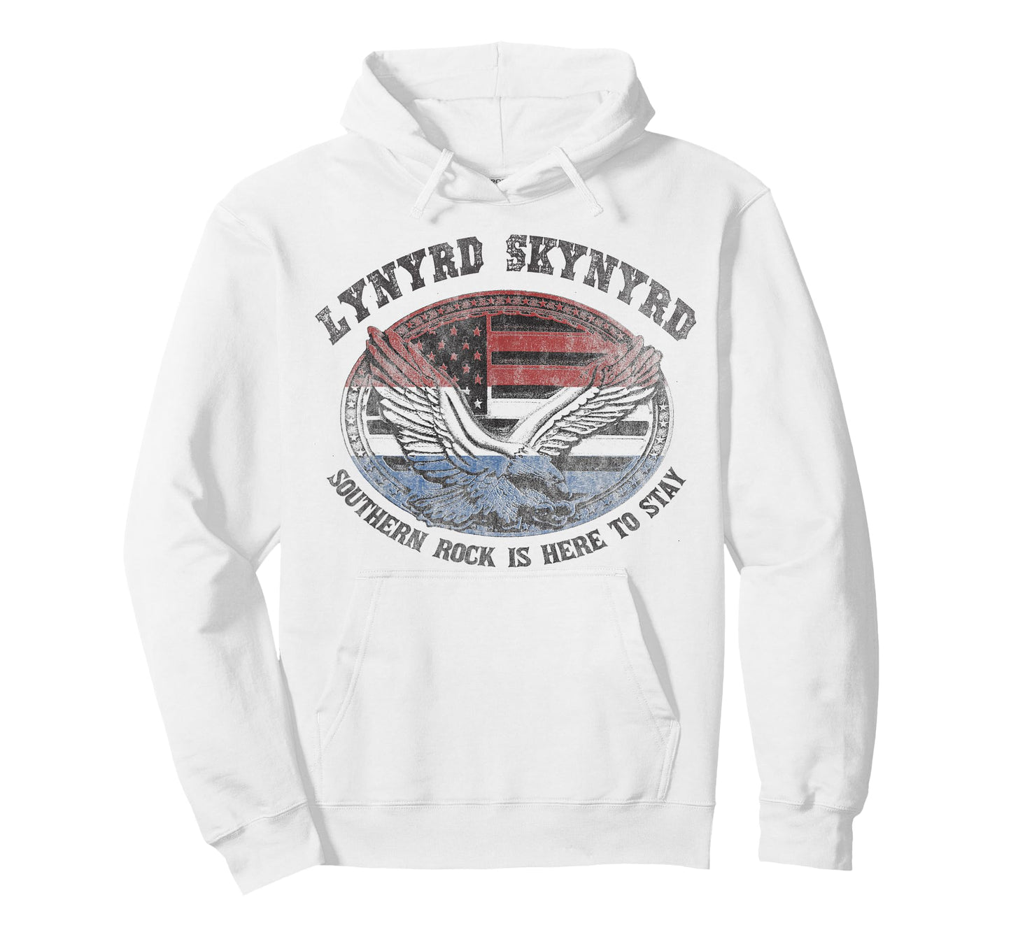Lynyrd Skynyrd Southern Rock Here to Stay Biker US Flag Logo T-Shirt