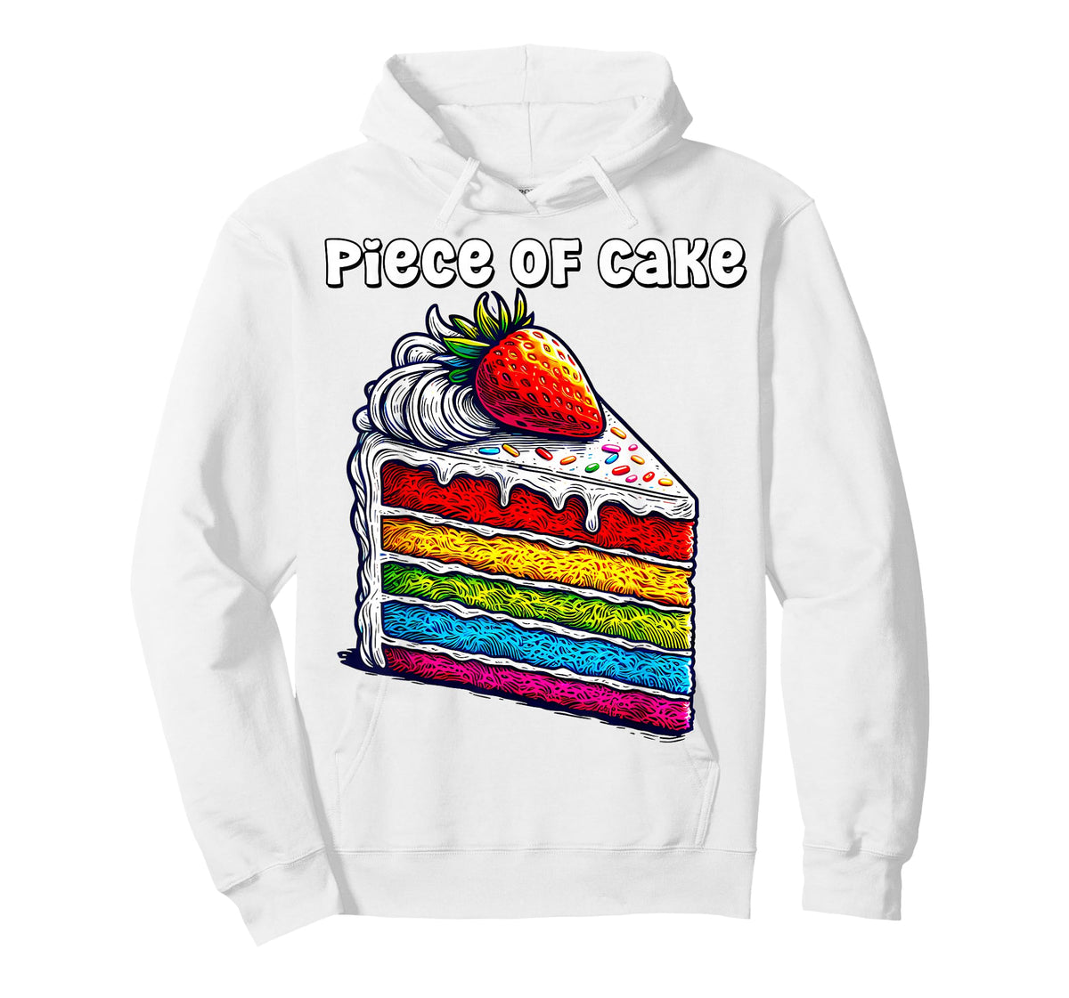 Piece of Cake English Idiom Slice of Rainbow Layer Cake T-Shirt