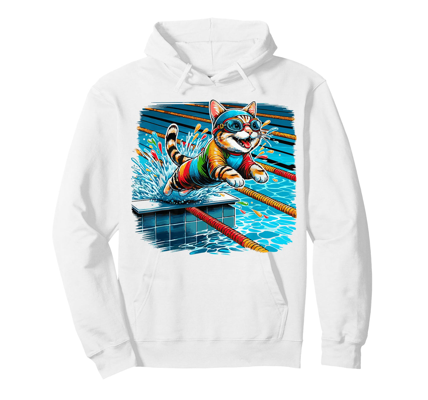 Funny Cat Swimmer Swimming Swim Coach Swimmer Cat Lover T-Shirt