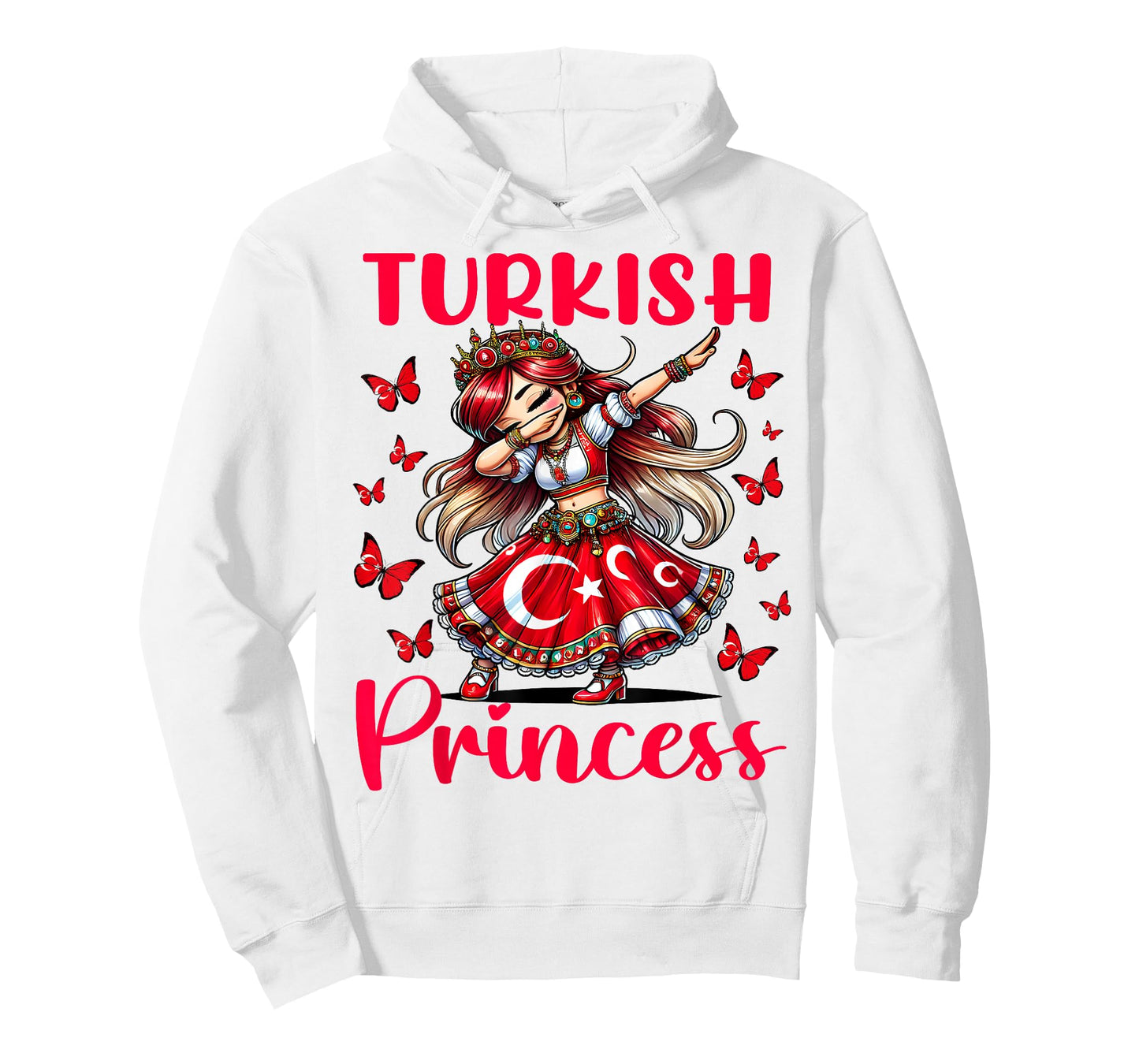 Turkish Princess Dab Girl Flag Dress Cultural Souvenir Kids T-Shirt