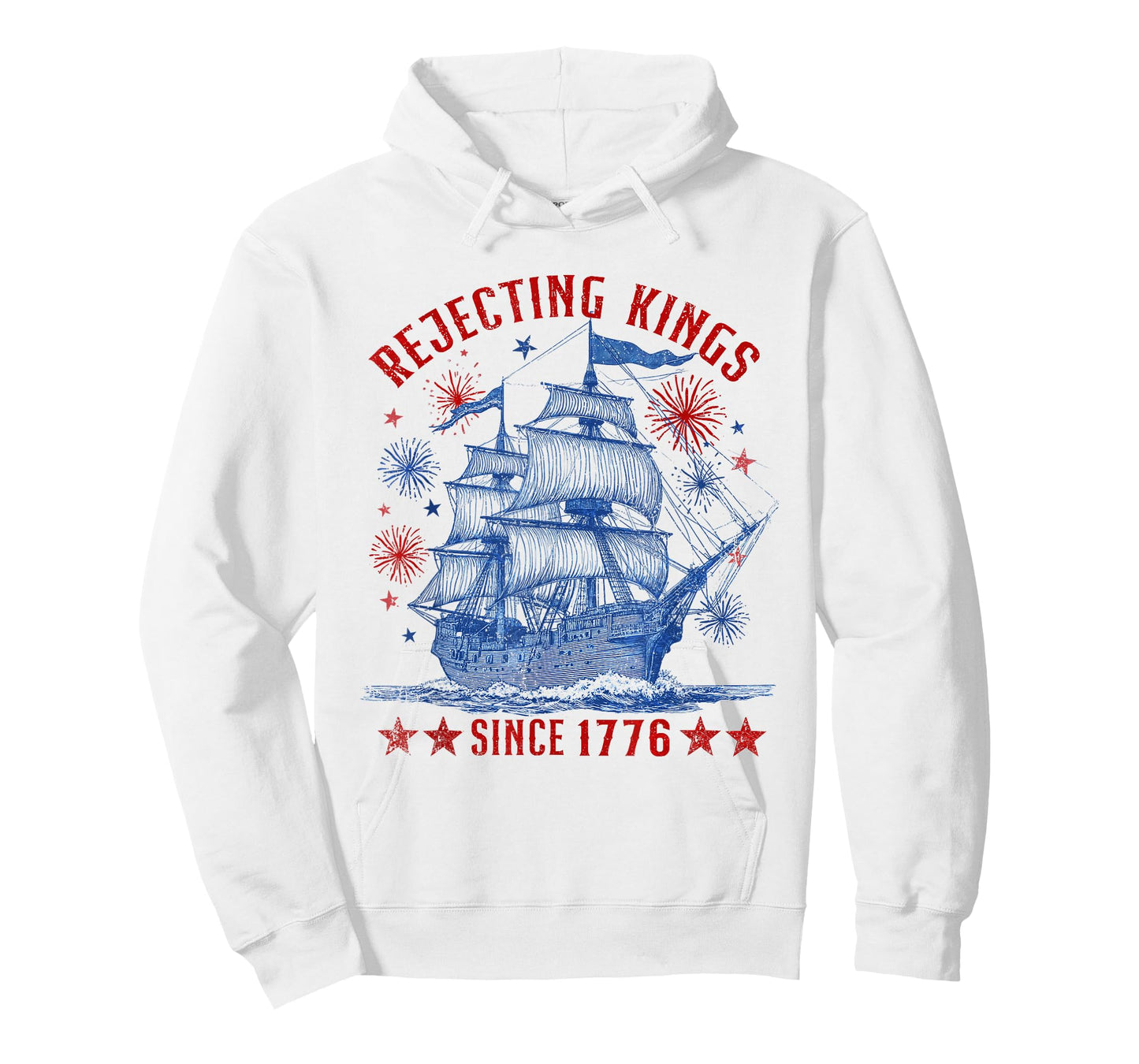 Rejecting Kings Since 1776 Liberty Patriotic USA Sailboat T-Shirt