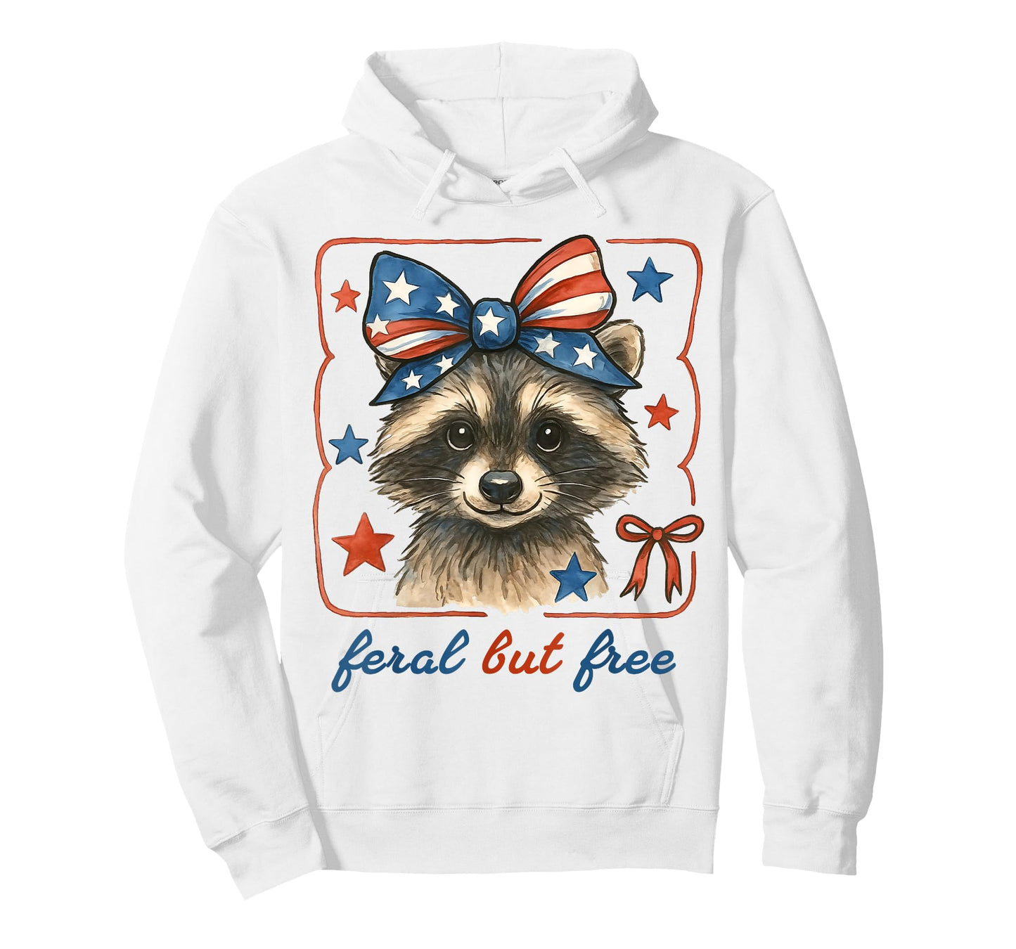 Feral But Free Raccoon 4th Of July Trash Panda Girl Women T-Shirt
