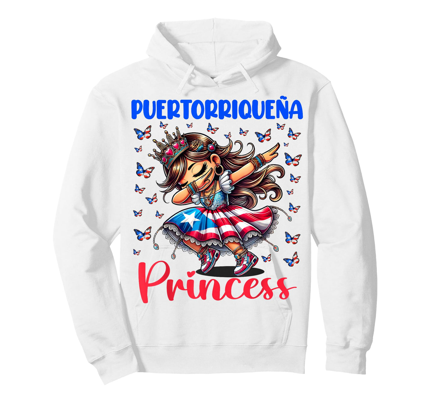 Puertorriqueña Princess Boricua Pride Girl Dabbing for Kids T-Shirt