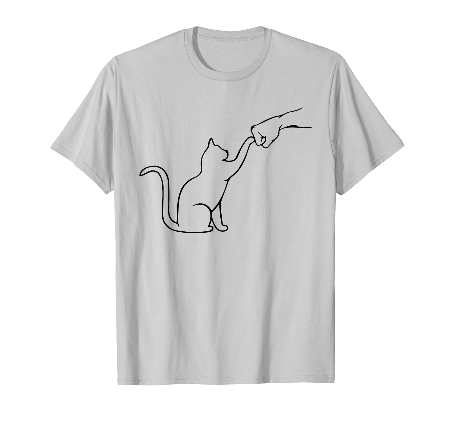 Cute Pet Tee I Love My Cat Best Friend Fist Bump Cat Lovers T-Shirt Small