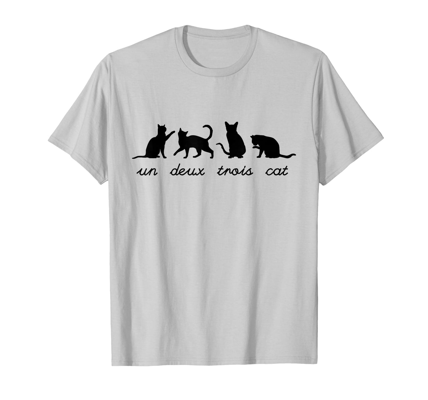 Un Deux Trois Cat Cute Funny French Teacher Pun Cat Lovers T-Shirt for Men Women Girls Kids