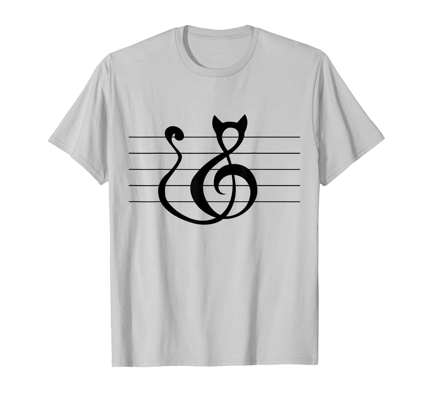 Cat Treble Clef Music and Cat Lover T Shirt Singer Animal T-Shirt
